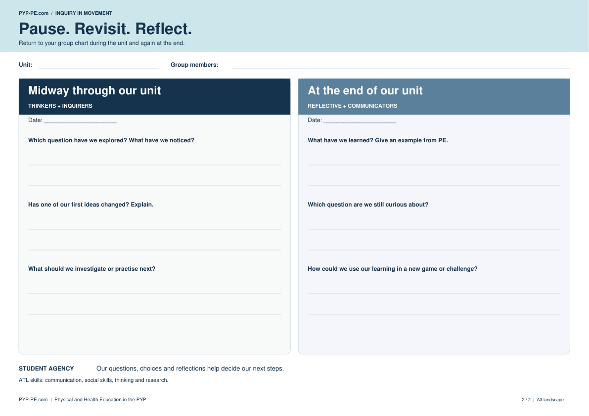 Midway and end-of-unit reflection questions